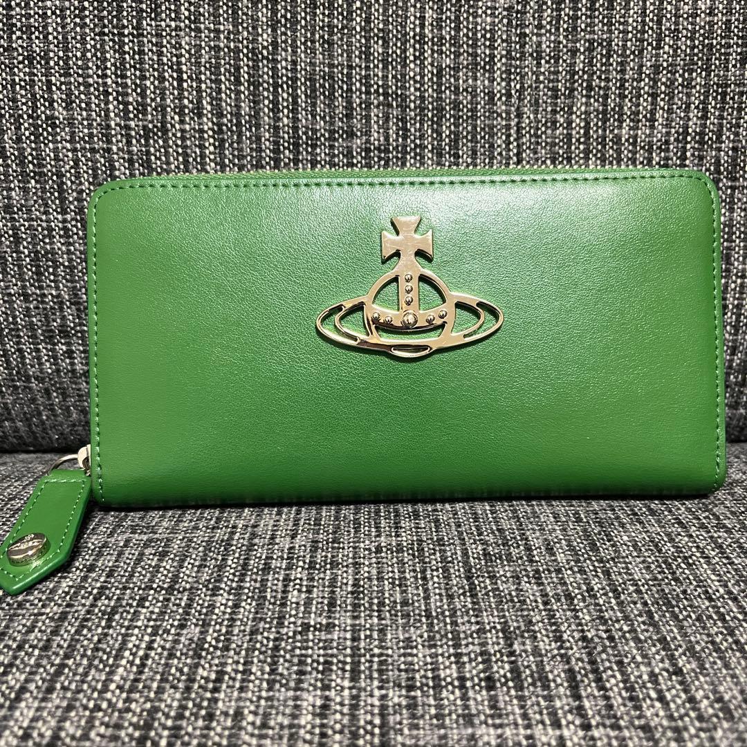 【希少】ヴィヴィアンウエストウッド 長財布 オーブ グリーン