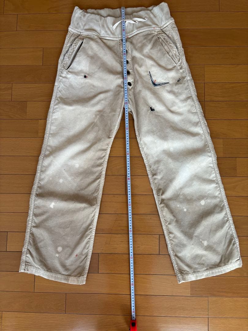 キャピタル KAPITALコーデュロイ イージーパンツ ダメージ加工 刺繍入り