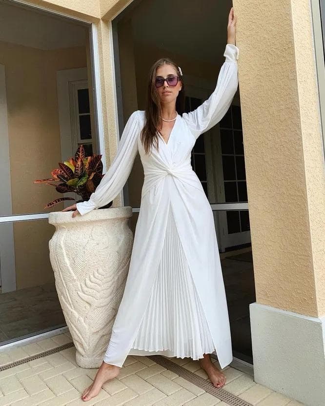 M*様 セルフポートレイト マキシ ワンピース アイボリー 白 UK12 未使用