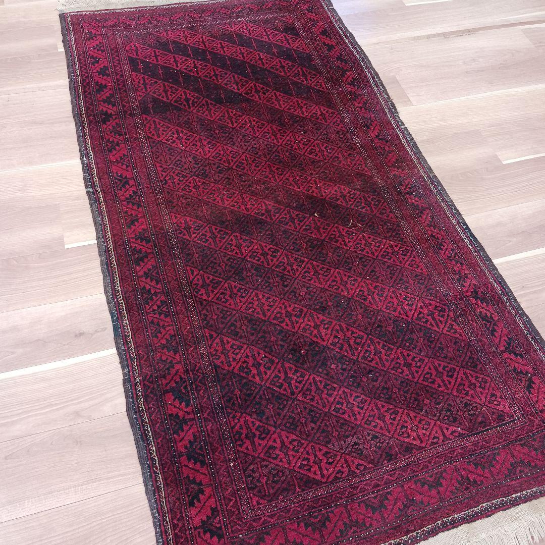 専用 R378 ペルシャ絨毯 トライバルラグ ウール 手織り 186×96㎝