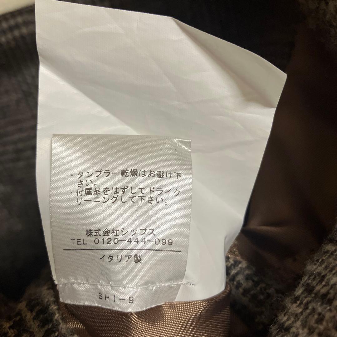 美品 グレンチェックジャケット ブラウン シップス イタリア FUGATO