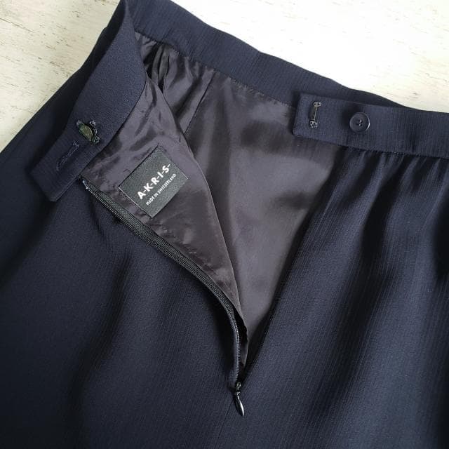 アクリス AKRIS ☆ セットアップ スカート シルク混 半袖 40 薄手