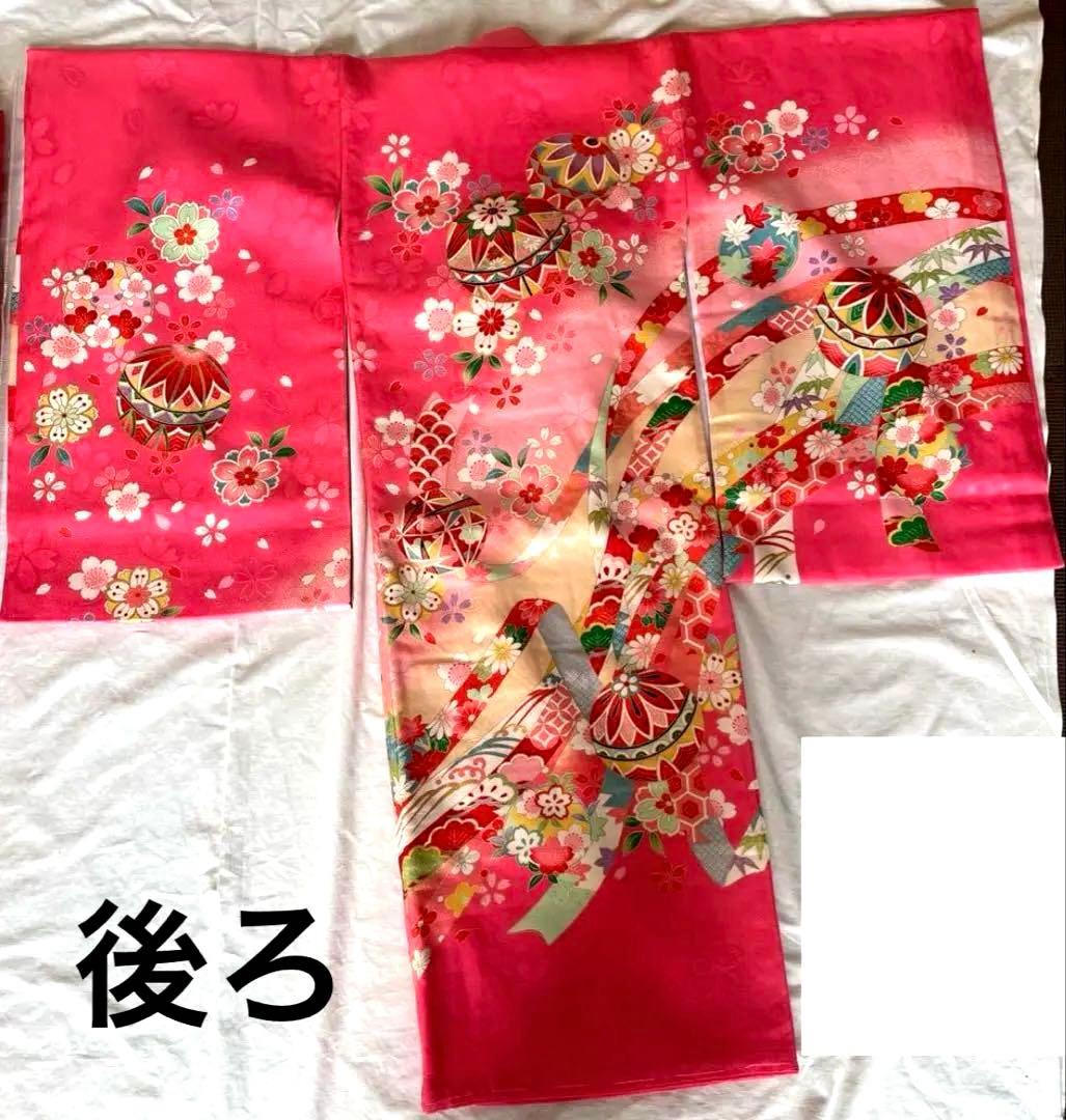 お宮参り ピンク 花柄 産着