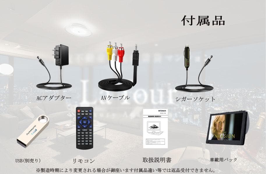 INTENAVI 12.6型 DVDポータブル 大画面 CPRM対応