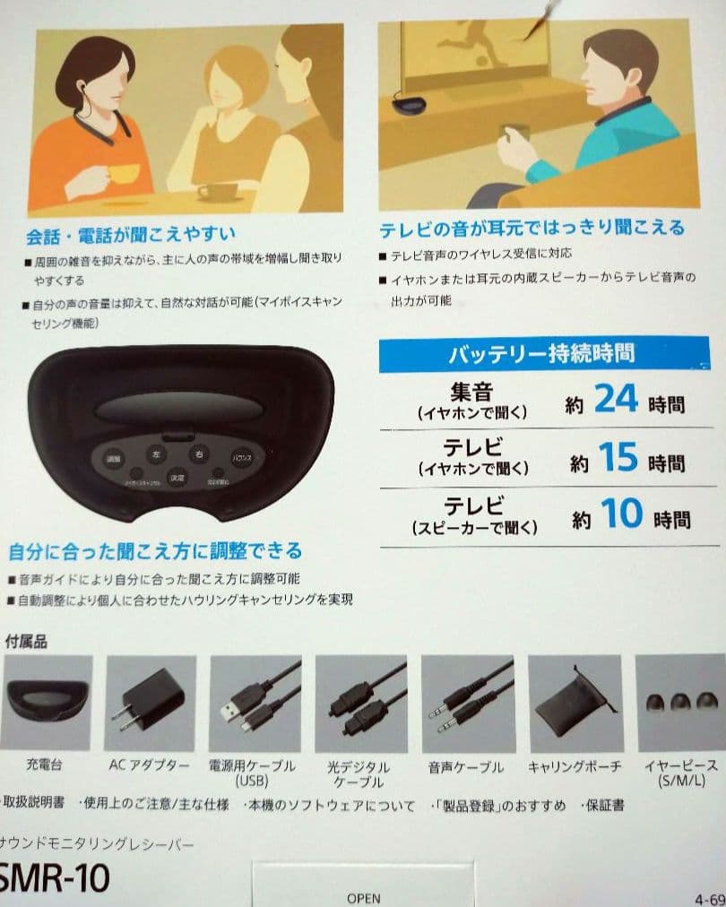 【美品】SONY ソニー SMR-10 首かけ集音器 イヤホン ブラック