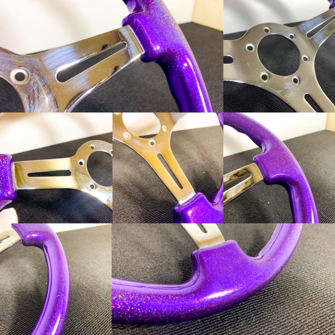 エムズレーシング ウッドステアリング カスタムペイント 90s 当時物