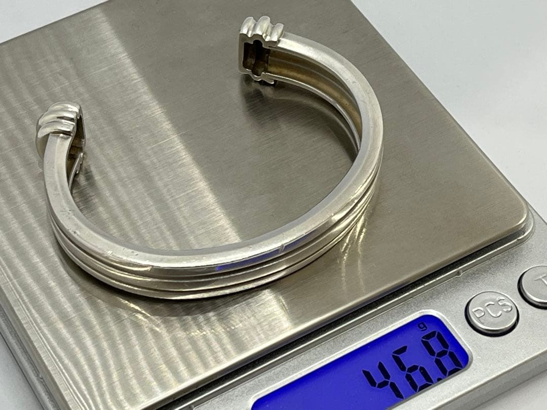 h555 希少　ヴィンテージ　ティファニー　1995 グルーブド　バングル925