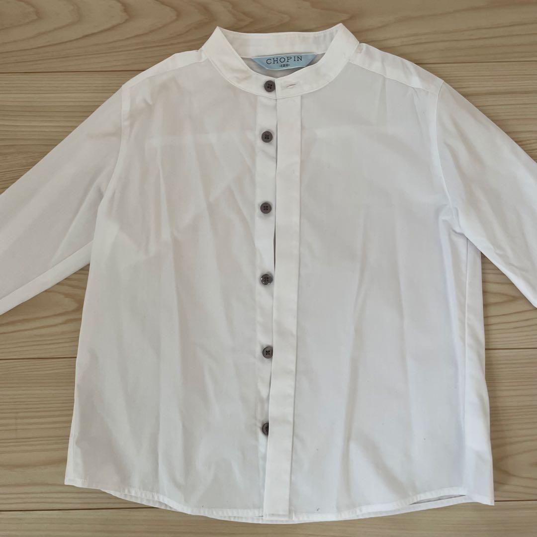 ショパン　入学式　男の子 120 ストレッチスーツ　ネイビー　シャツセット