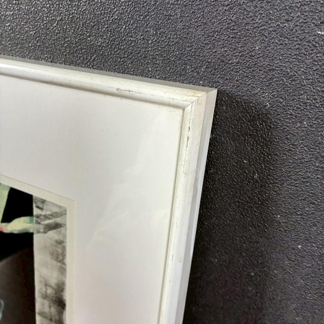 篠田桃紅「月読み」リトグラフ 直筆サイン入り 額縁入り 墨描抽象画家 現代アート