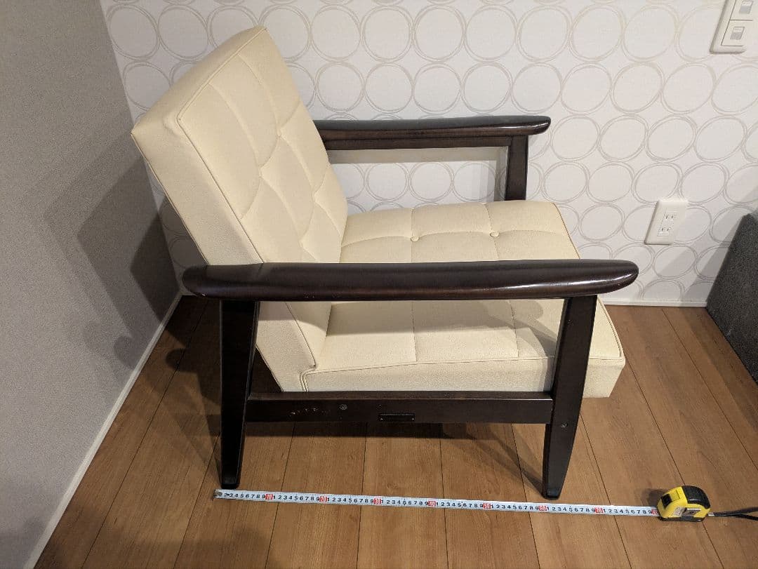 【カリモク60】 1人掛けソファ + オットマン セット Kチェア アイボリー