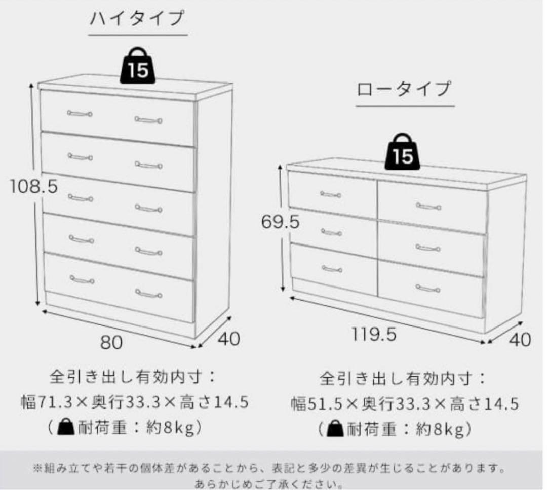 LOWYA タンス　チェスト　ロータイプ　アンティークブラウン