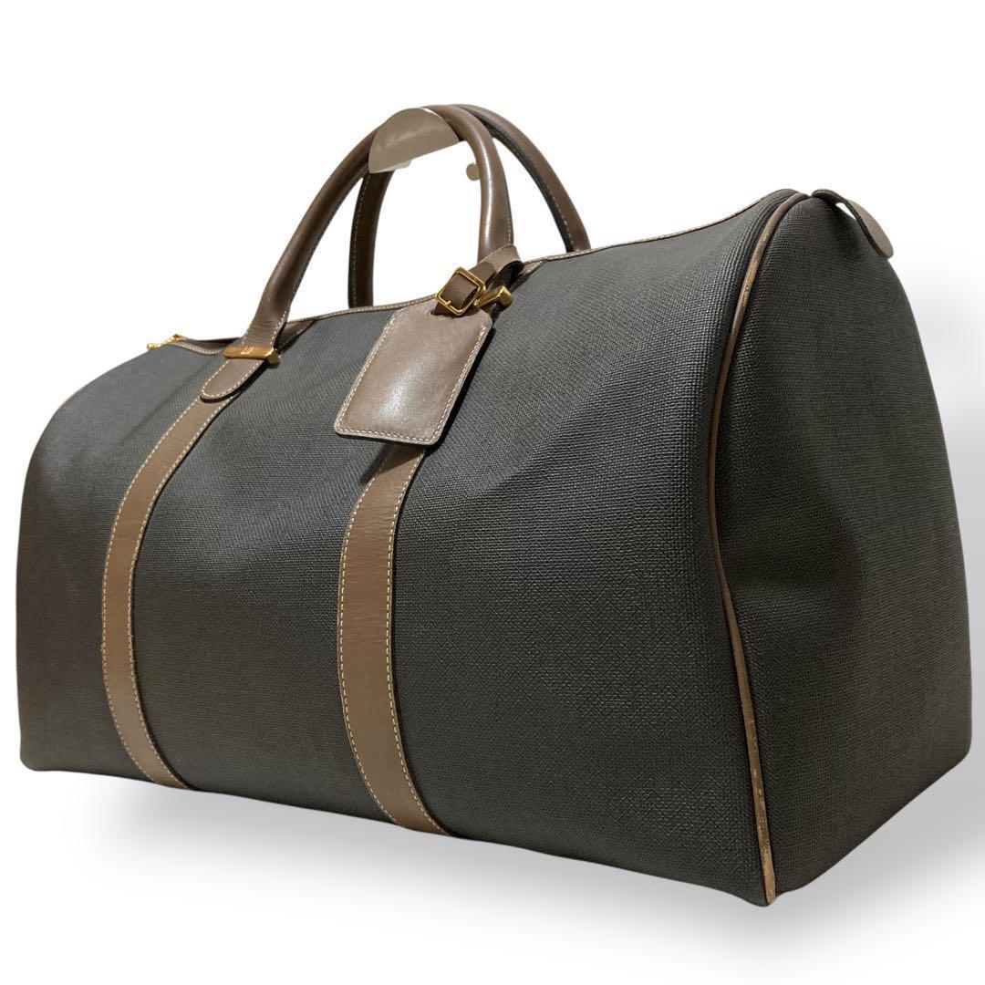 【美品】ダンヒル　ボストンバッグ　トラベル　PVC レザー　大容量　ヴィンテージ