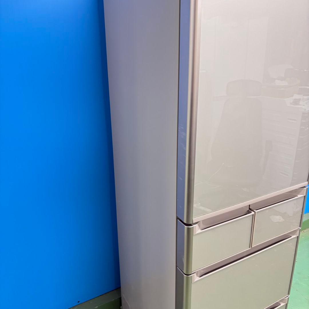 704 鏡面　5ドア　大型冷蔵庫　400L強 自動製氷機　極美品　右開　イチオシ