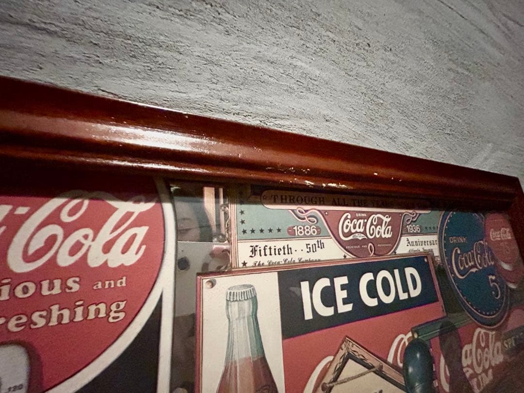 超貴重！　ビンテージ　'80s　Coca-Cola　コカコーラ　パブミラー