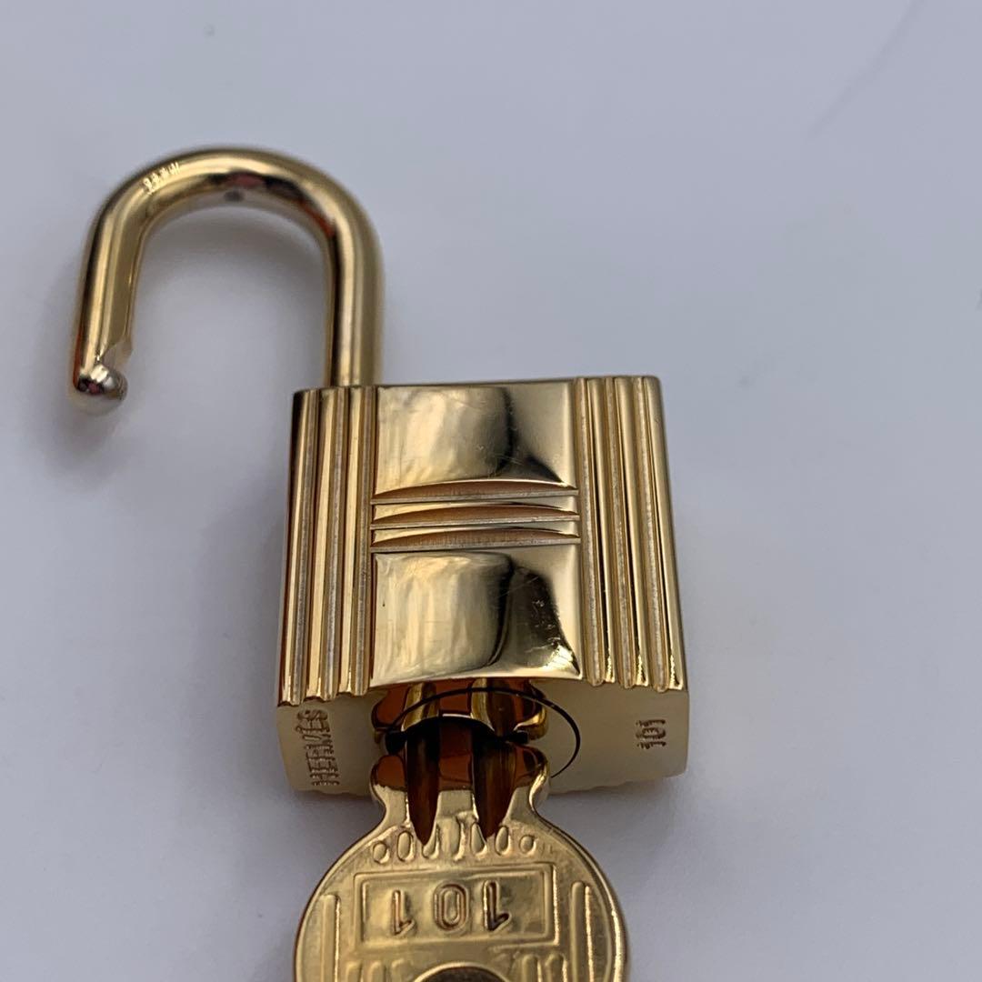 HERMES エルメス カデナ 101番 ゴールド 24Kメッキ 鍵付き 南京錠