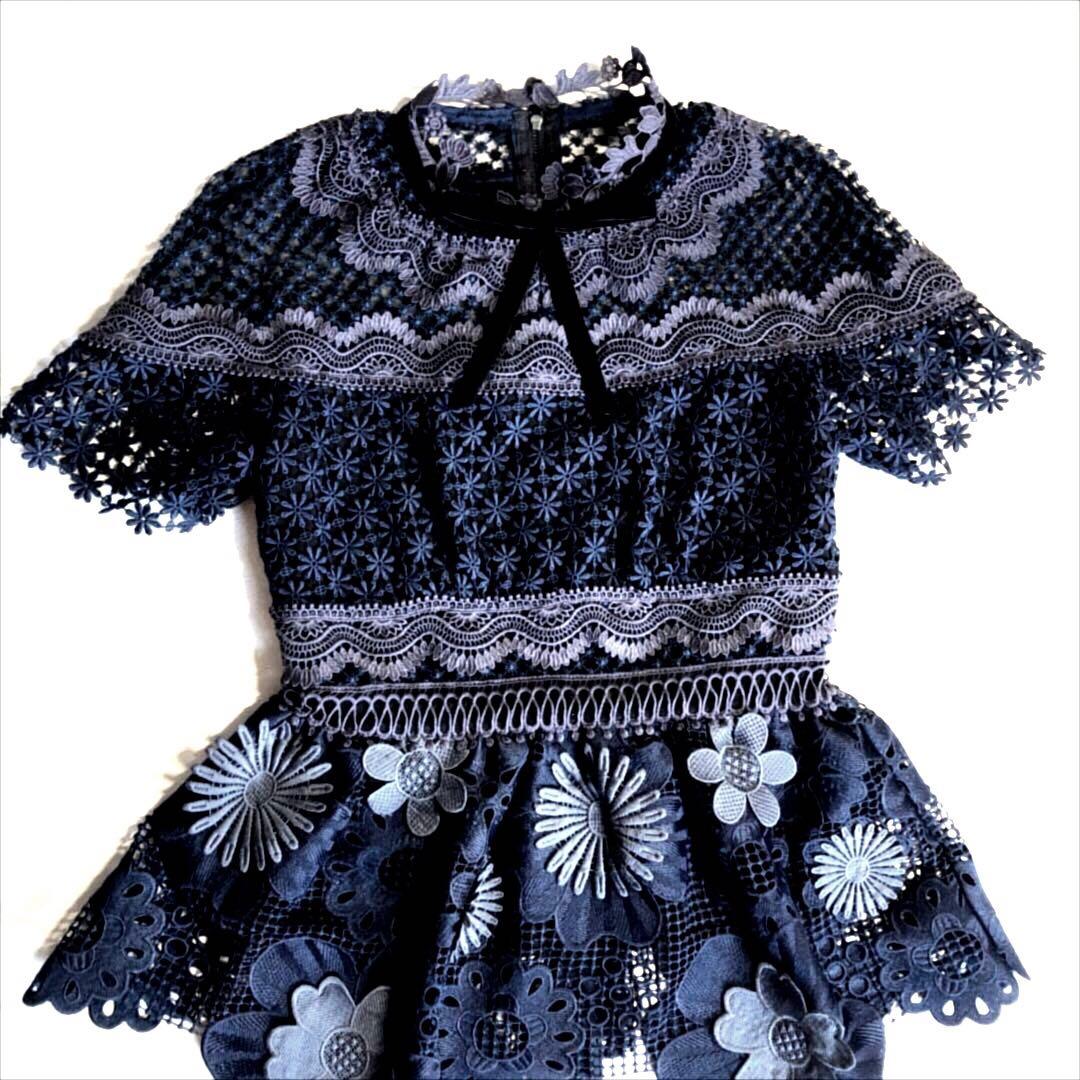 【selfーportrait】セルフポートレイト「花柄レーストップス」チュニック