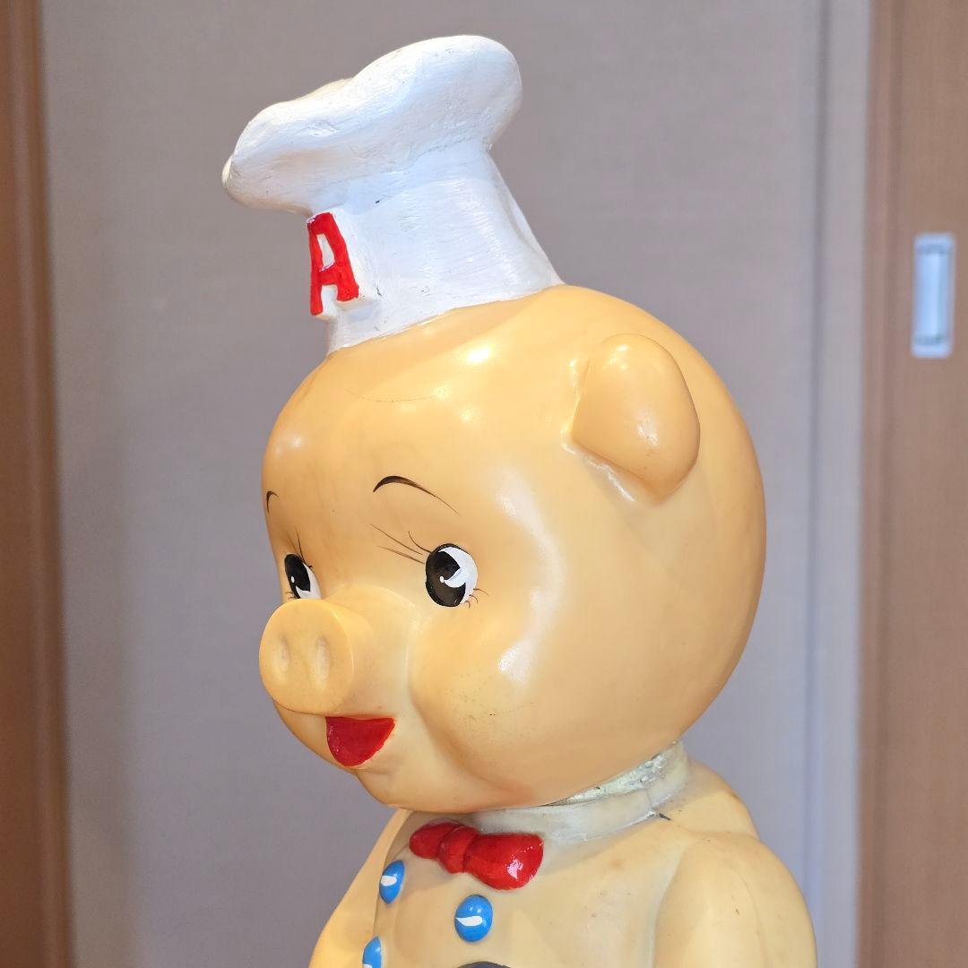 エースコック　店頭用　 豚　ぶた　ブタ　ソフビ　人形　初期型のレア　昭和