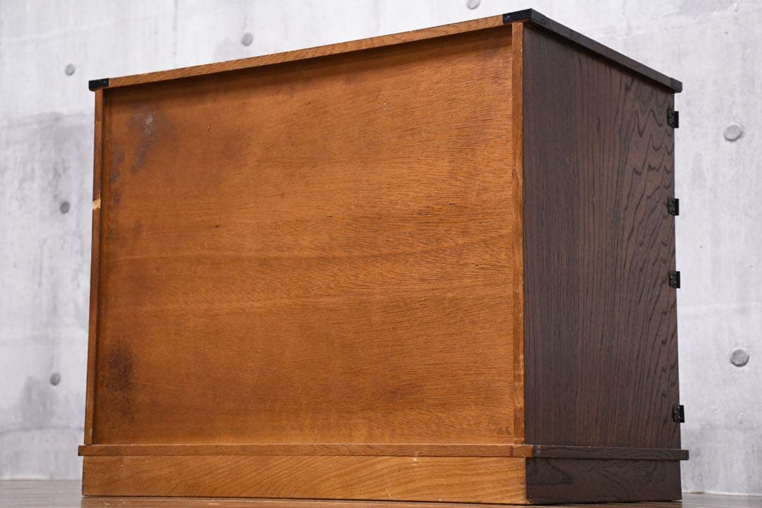 EFK22 民芸家具調 からくり箪笥 金庫付き 隠し抽斗 ケヤキ/欅杢目 小箪笥