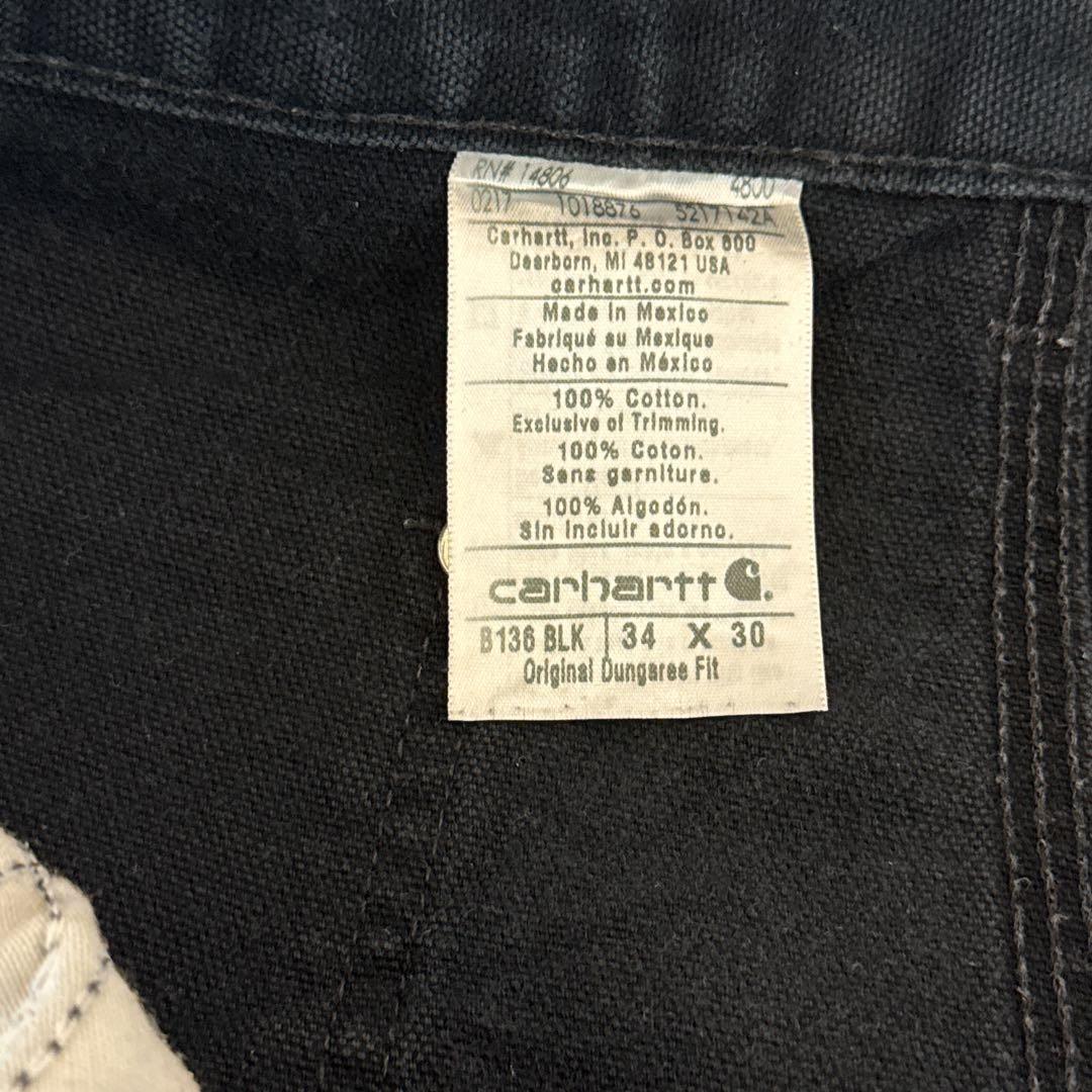 s*l様 カーハート17年製 B136 ダブルニー ペインターパンツ ブラック