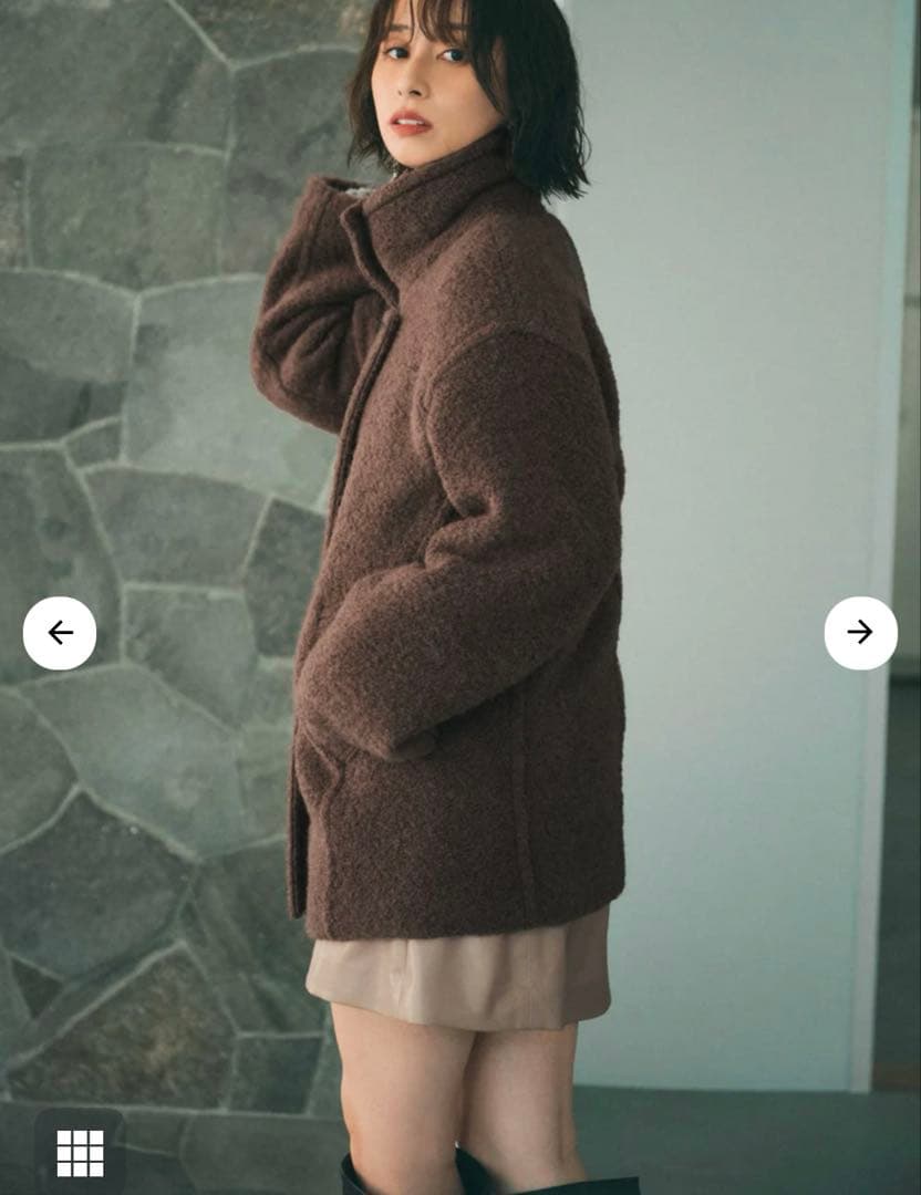 【新品】STRATA (COHINA)ウールループダブルコート ブラウン