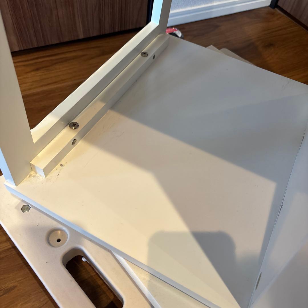 ぽんず　ホワイト スタンドミラー 収納付き　アクセサリーケース　姿見