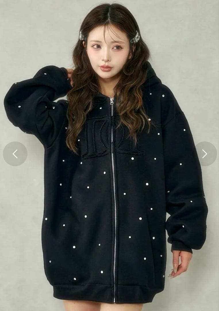 Darich ダーリッチ　DDロゴビジュージップパーカー ブラック