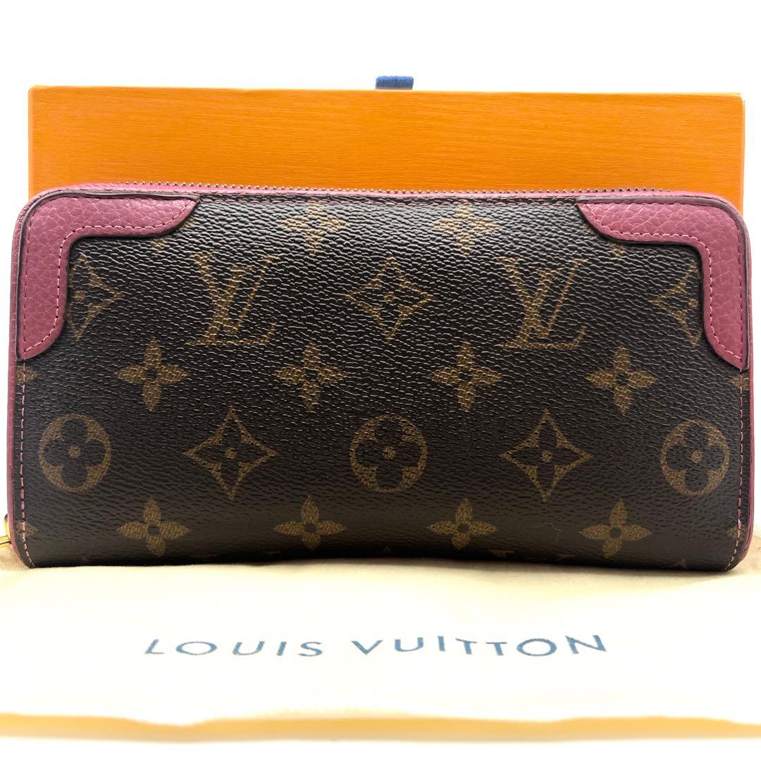 ルイヴィトン モノグラム レティーロ ピンク ジッピーウォレット 長財布 ローズ