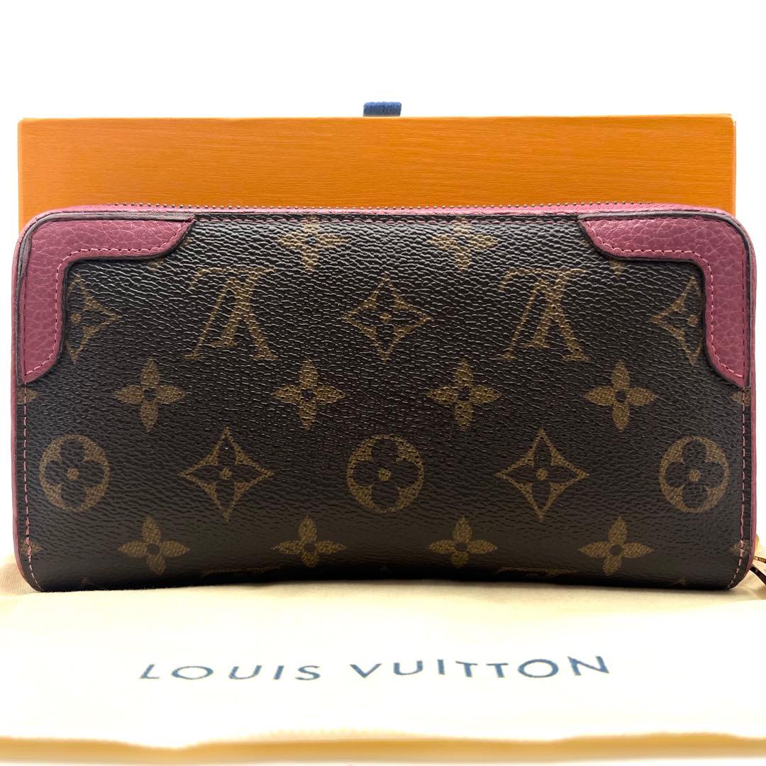 ルイヴィトン モノグラム レティーロ ピンク ジッピーウォレット 長財布 ローズ