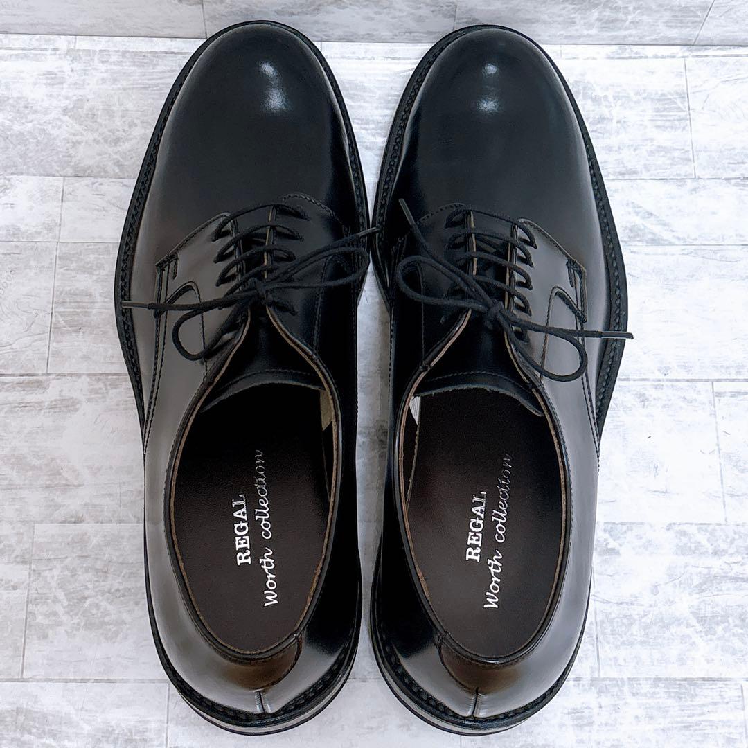 極美品✨ REGAL V081 外羽根 プレーントゥ 黒 25.5cm EE