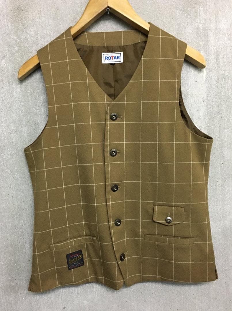 ローター 美品 ウィンドウペン スリーピース チェック スーツ セットアップ