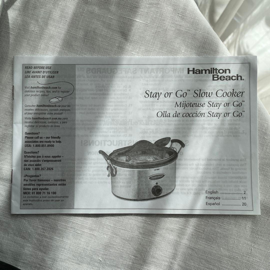ハミルトンビーチHamilton Beachスロークッカー 型番33145