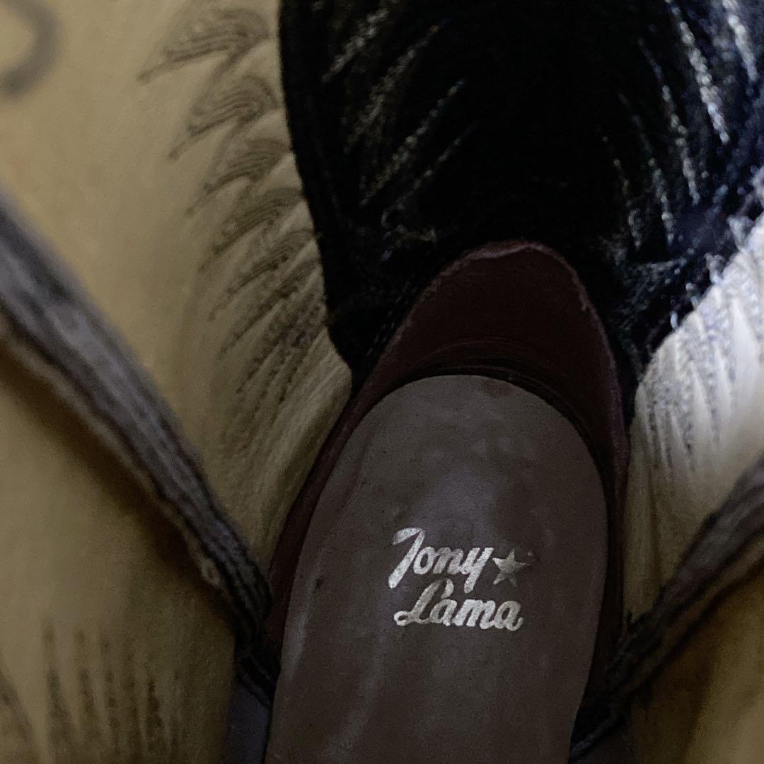 名作 トニーラマ ウエスタンブーツ カウボーイ 26.5 本革 シボ ブラック