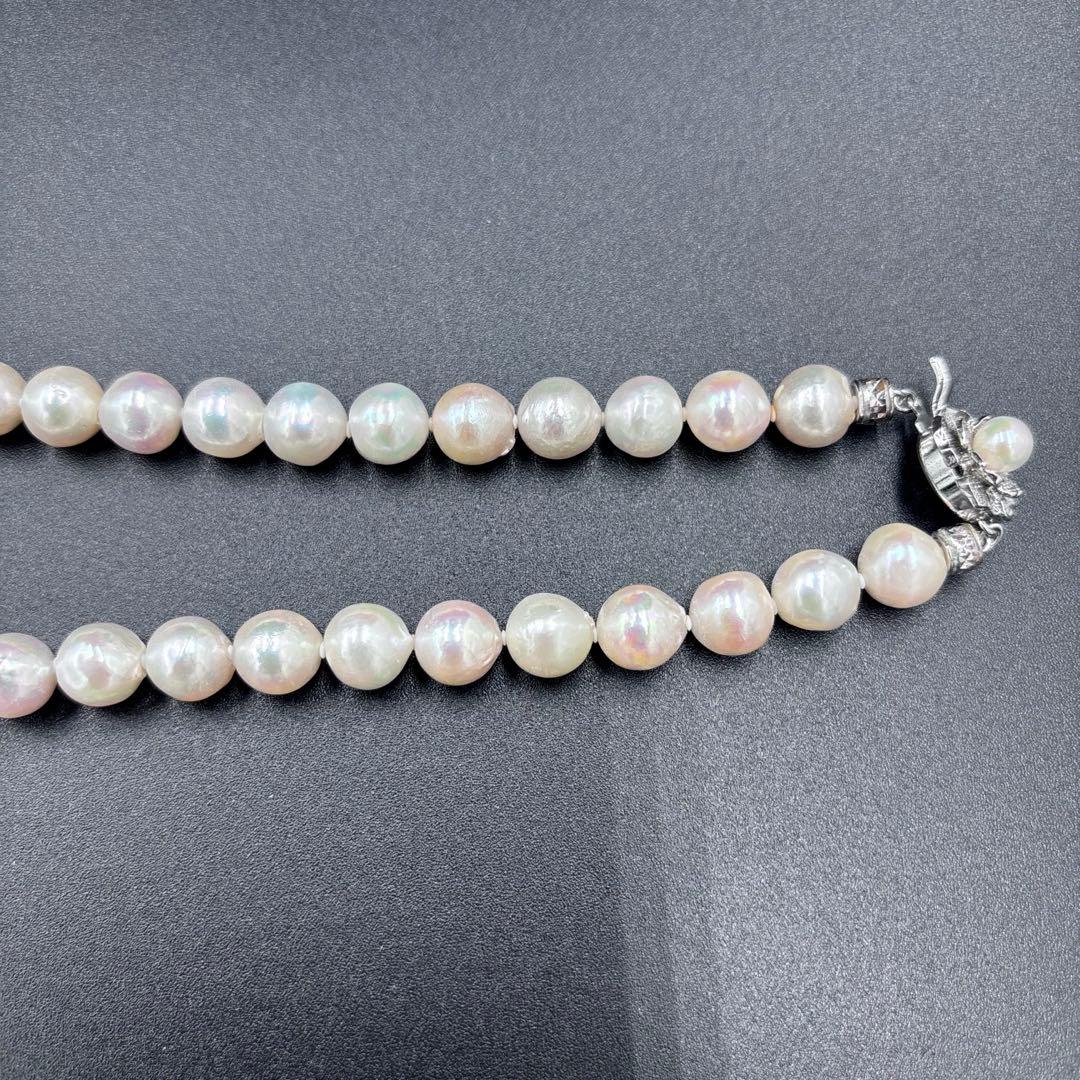 照り強✨干渉色◎超大珠9.5mmあこや本真珠 パールネックレス　冠婚葬祭