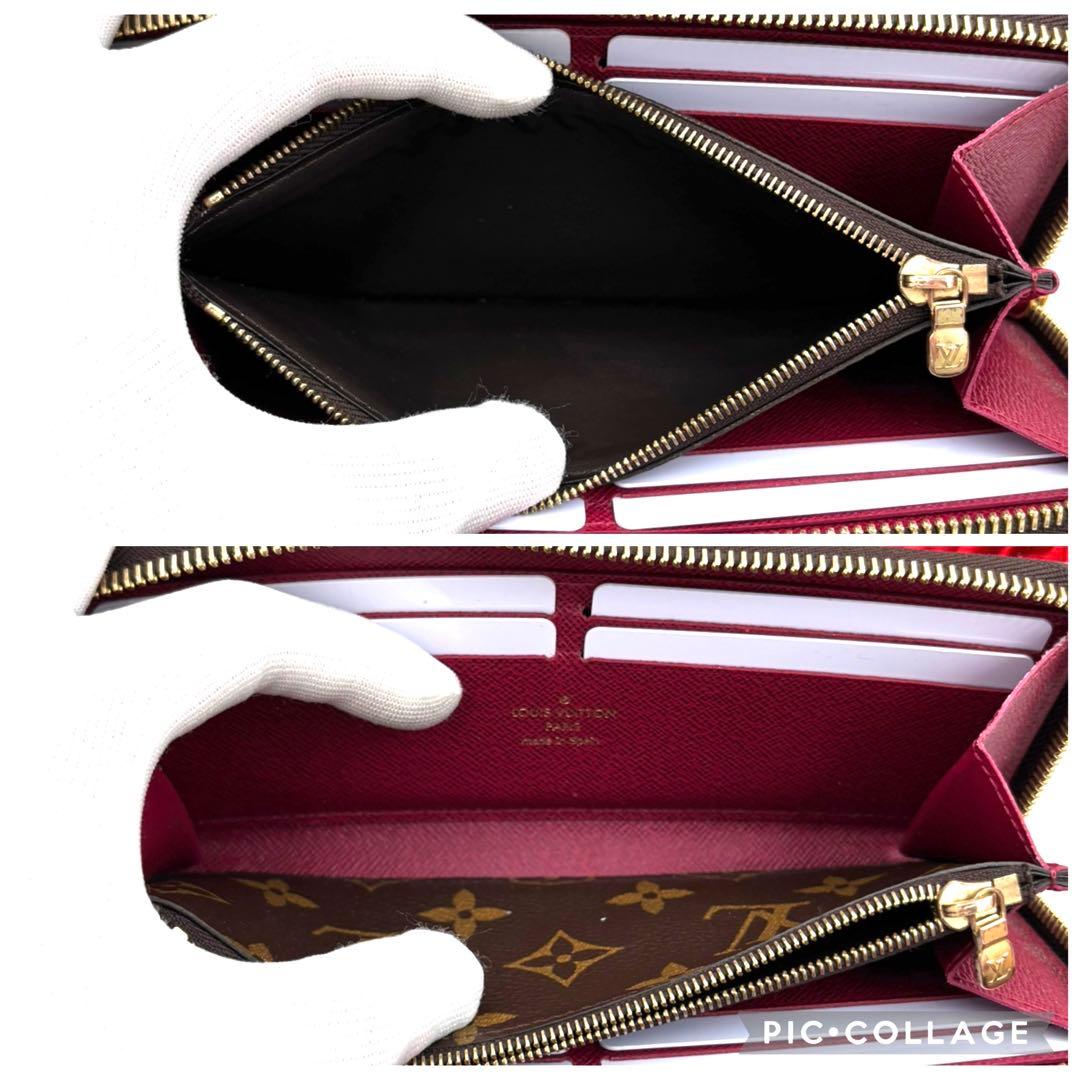 【未使用級】 ルイヴィトン モノグラム クレマンス フューシャ 長財布