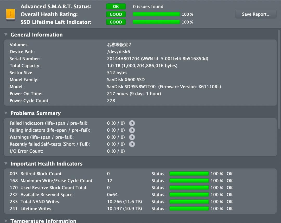 【極美品/寿命100%】SanDisk 外付けSSD 1TB 550MB/s