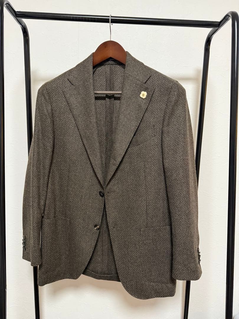 LARDINI ブラウン テーラードジャケット 46 ラルディーニ