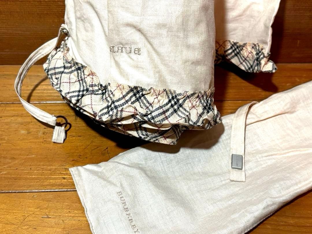 BURBERRY バーバリー 傘/日傘/折り畳み ノバチェック フリル 晴雨兼用