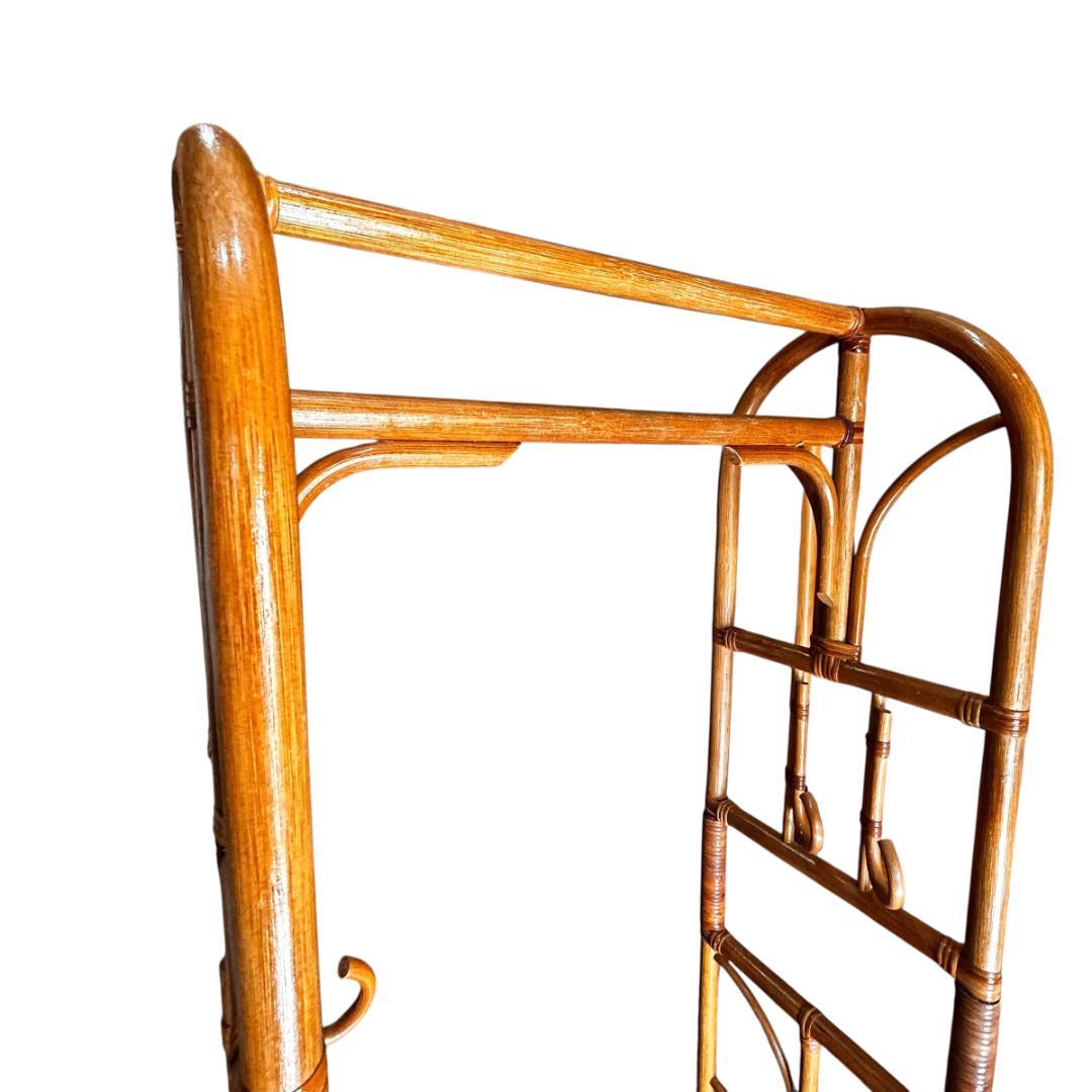 ラタン ポールハンガー キャスター付 コートハンガー 籐家具