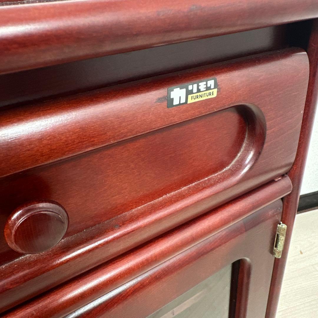 カリモク ガラス キャビネット サイドボード 電話台 花台 飾り棚 ※i4※