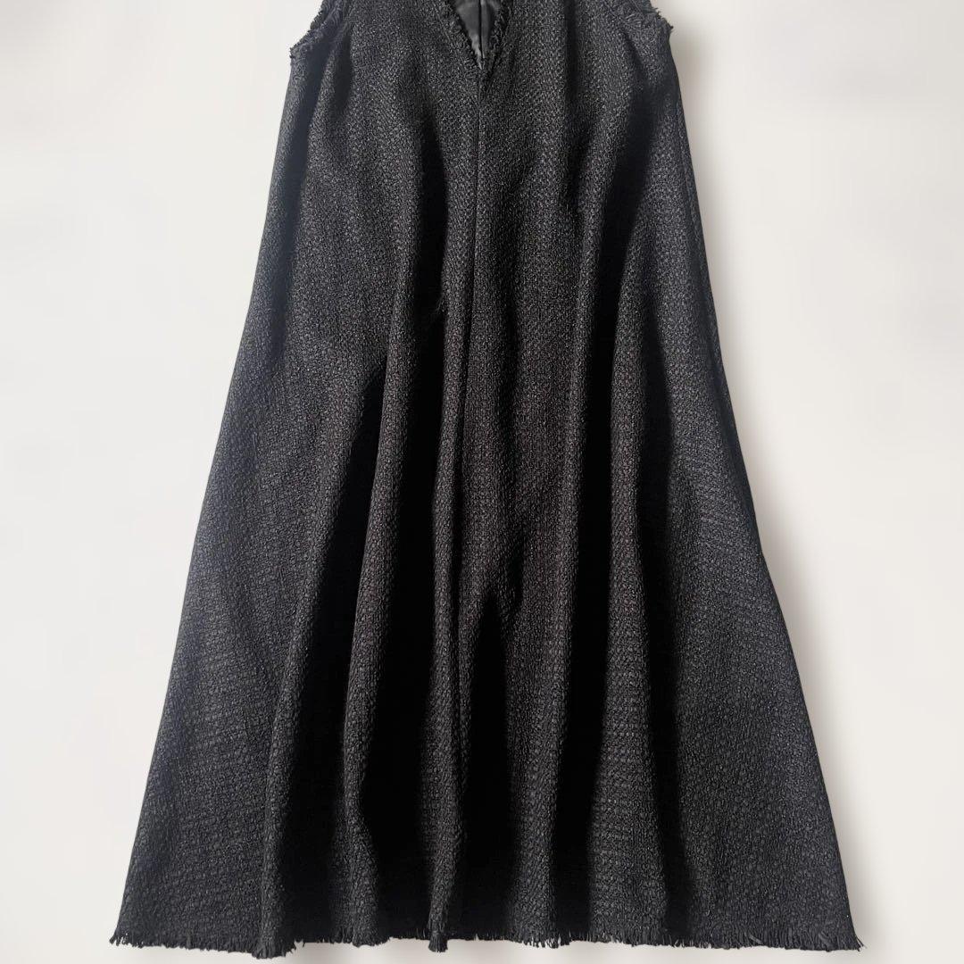 2023✨グレースコンチネンタル ロングワンピース ツイードフレアワンピース M