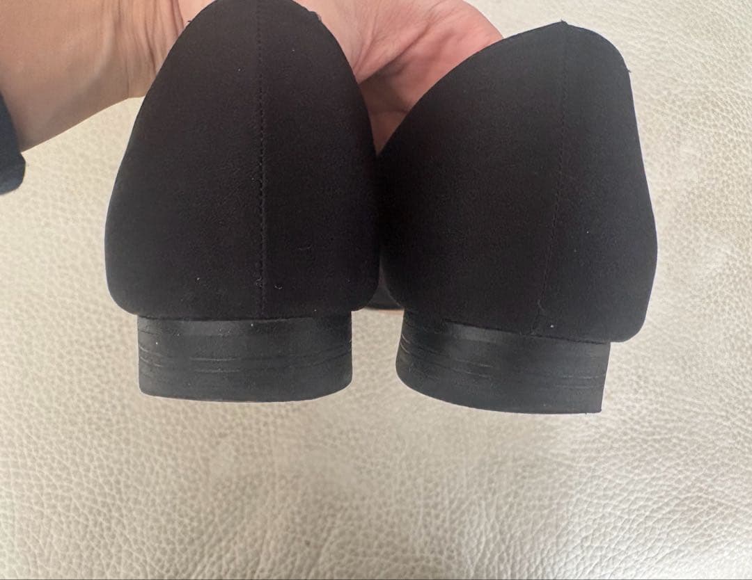 OHGA オーガ ベロアリボン パンプス フラットシューズ 24.5