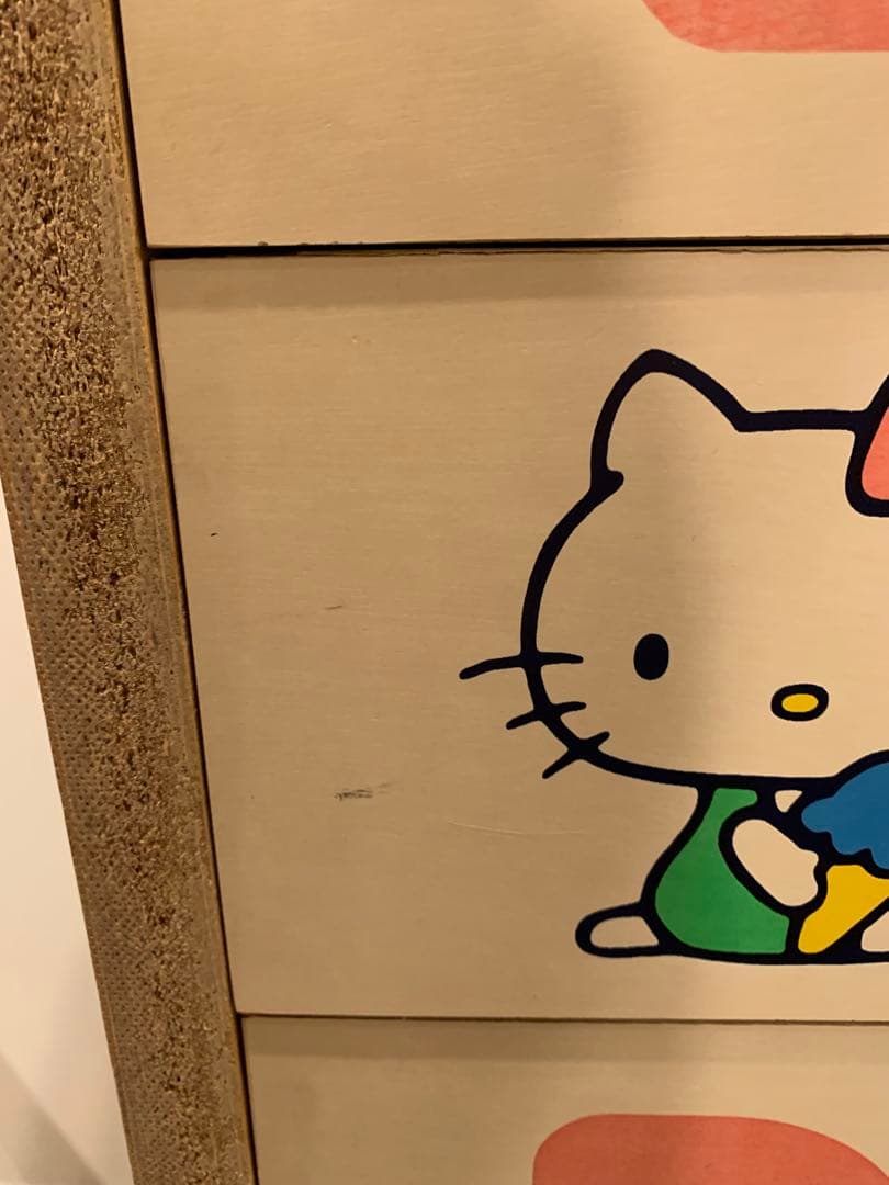 ハローキティ　木製タンス　レトロ　サンリオ　昭和　くろがね　チェスト
