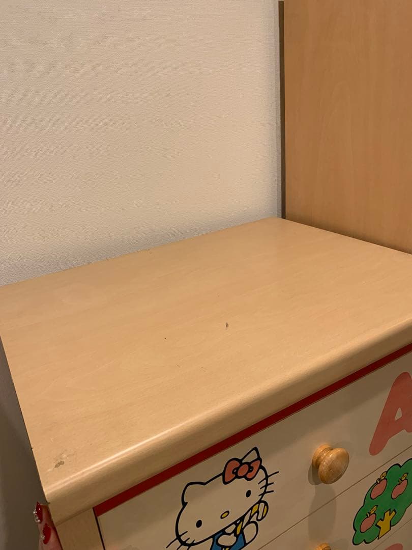 ハローキティ　木製タンス　レトロ　サンリオ　昭和　くろがね　チェスト