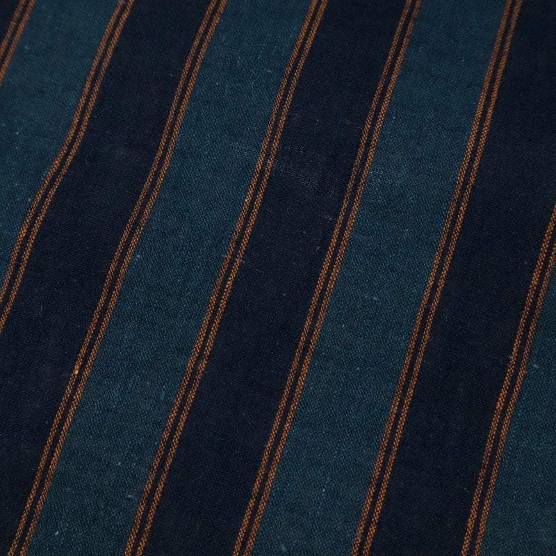 《反物■小千谷綿麻ちぢみ■本藍染■小紋◆シンプル縞模様◆夏着物◆反24-75》