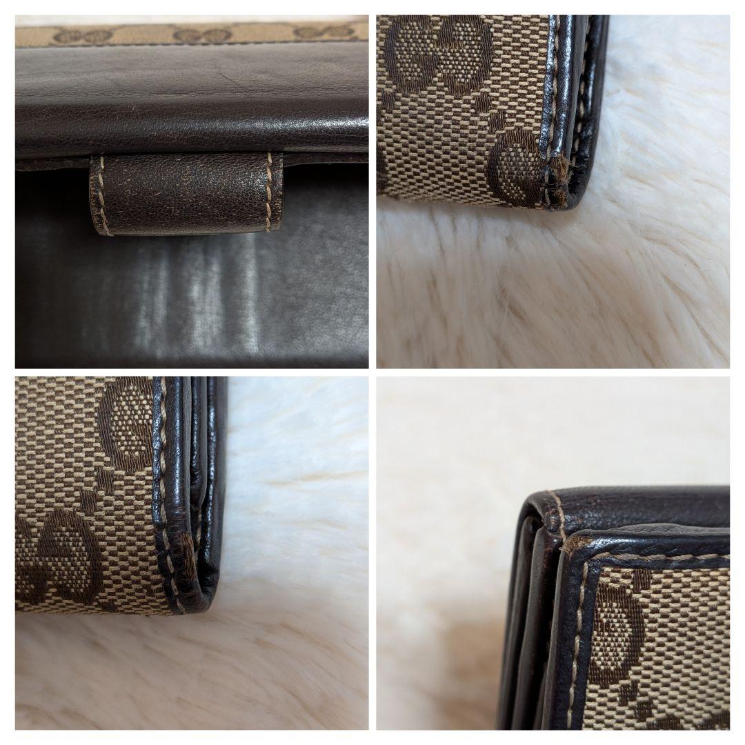 美品✨️グッチ 長財布 ラブリーハート GGキャンバス 濃茶 人気定番