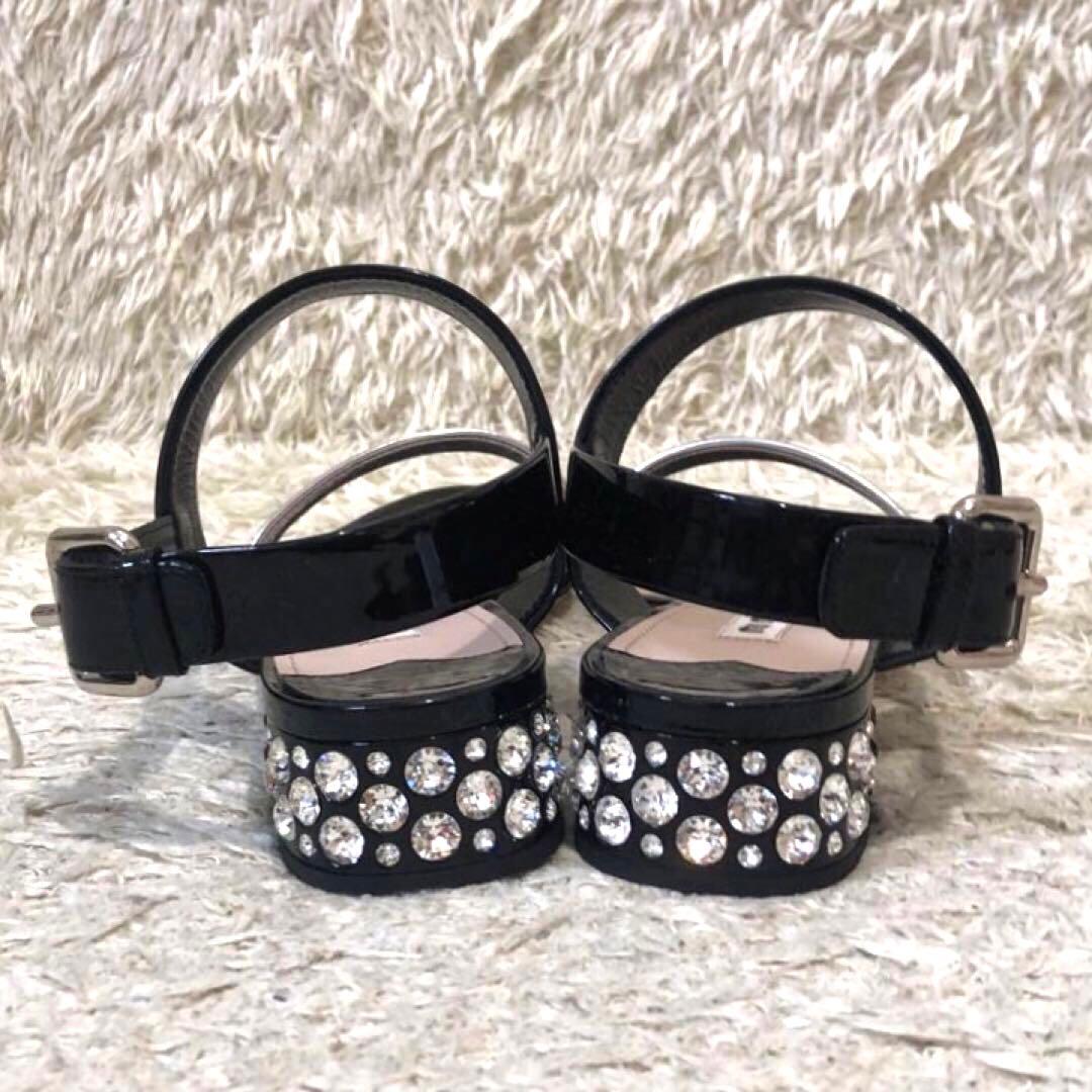 未使用✨ミュウミュウ　サンダル　サイズ37 1/2　23.5cm ブラック