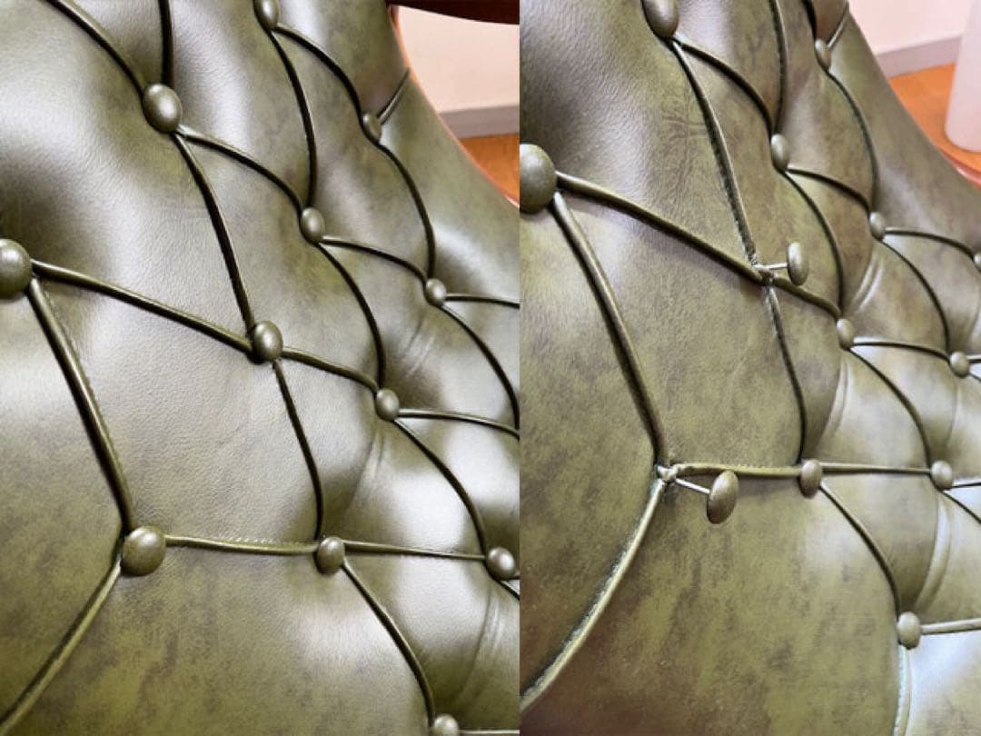 イタリア製　本革クラシック　ロッキングチェア　アンティーク　チェスターフィールド