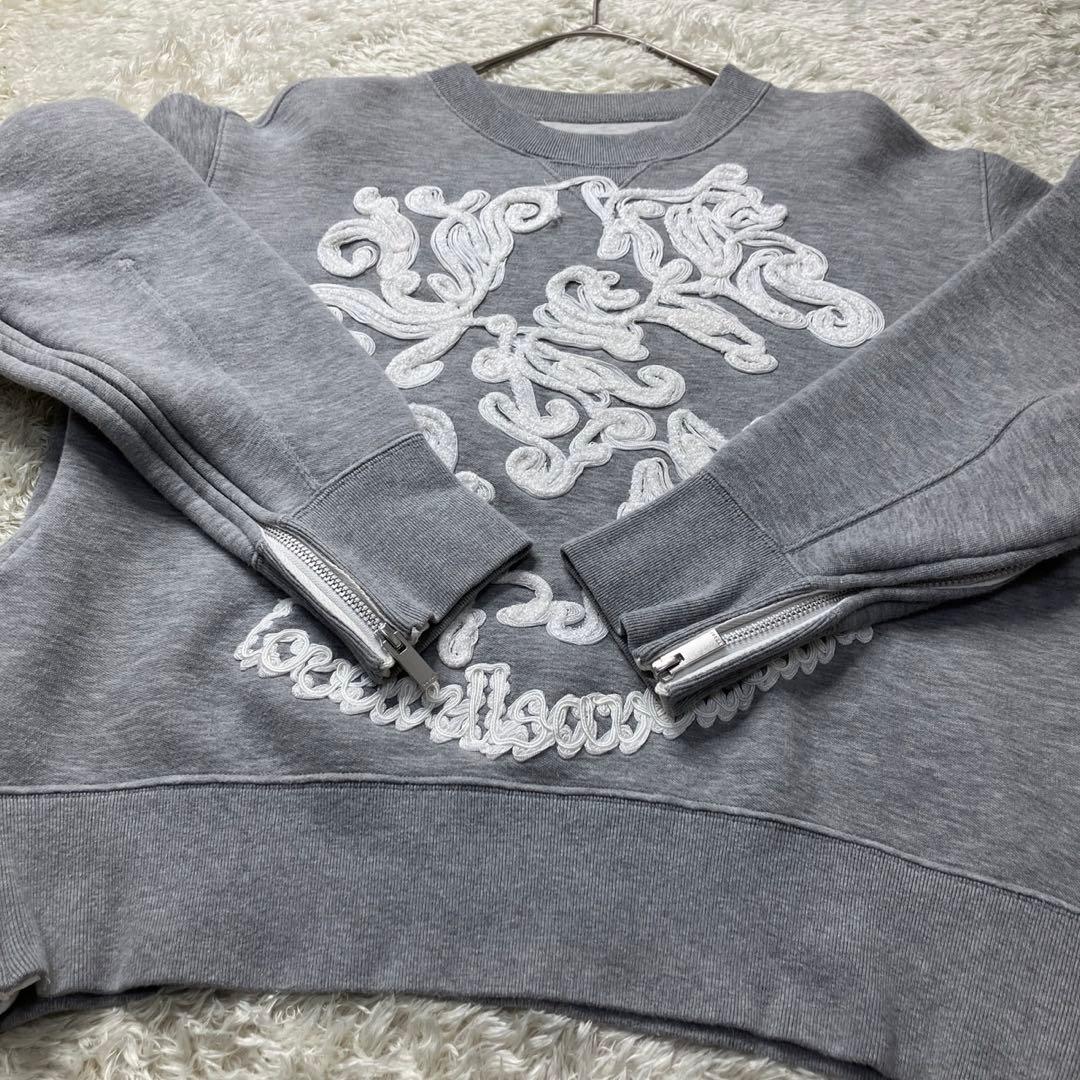 希少デザイン✨　サカイ ジップアップ 　刺繍　トレーナー　スエット グレー　2