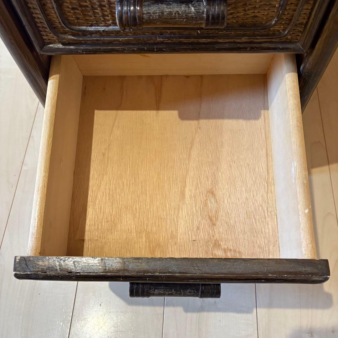【アンティーク】籐 ラタン チェスト 6段 タンス 昭和レトロ 古民具 古道具