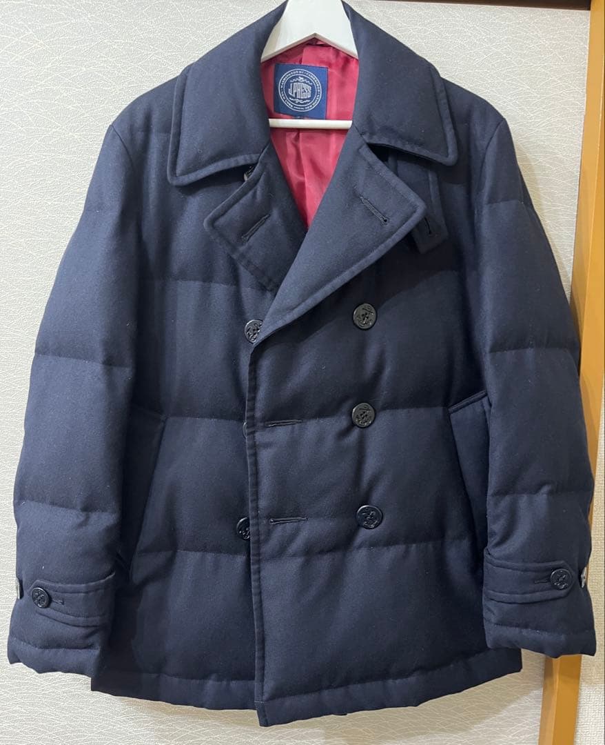 美品　j.press ジェイプレスPコート　ピーコート　ダウン　M ネイビー　紺